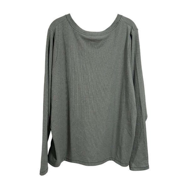 Athleta Uptempo Ribbed Henley Top Sage Green Size 3X - Picture 4 of 6